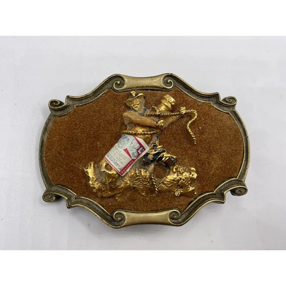 1978 Raintree Budweiser Cowboy Gold Lasso Belt Buckle